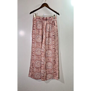 Womens Lotus And Luna Pants Size S‎ Pink White Boho Barbie Artsy Lagenlook Flowy